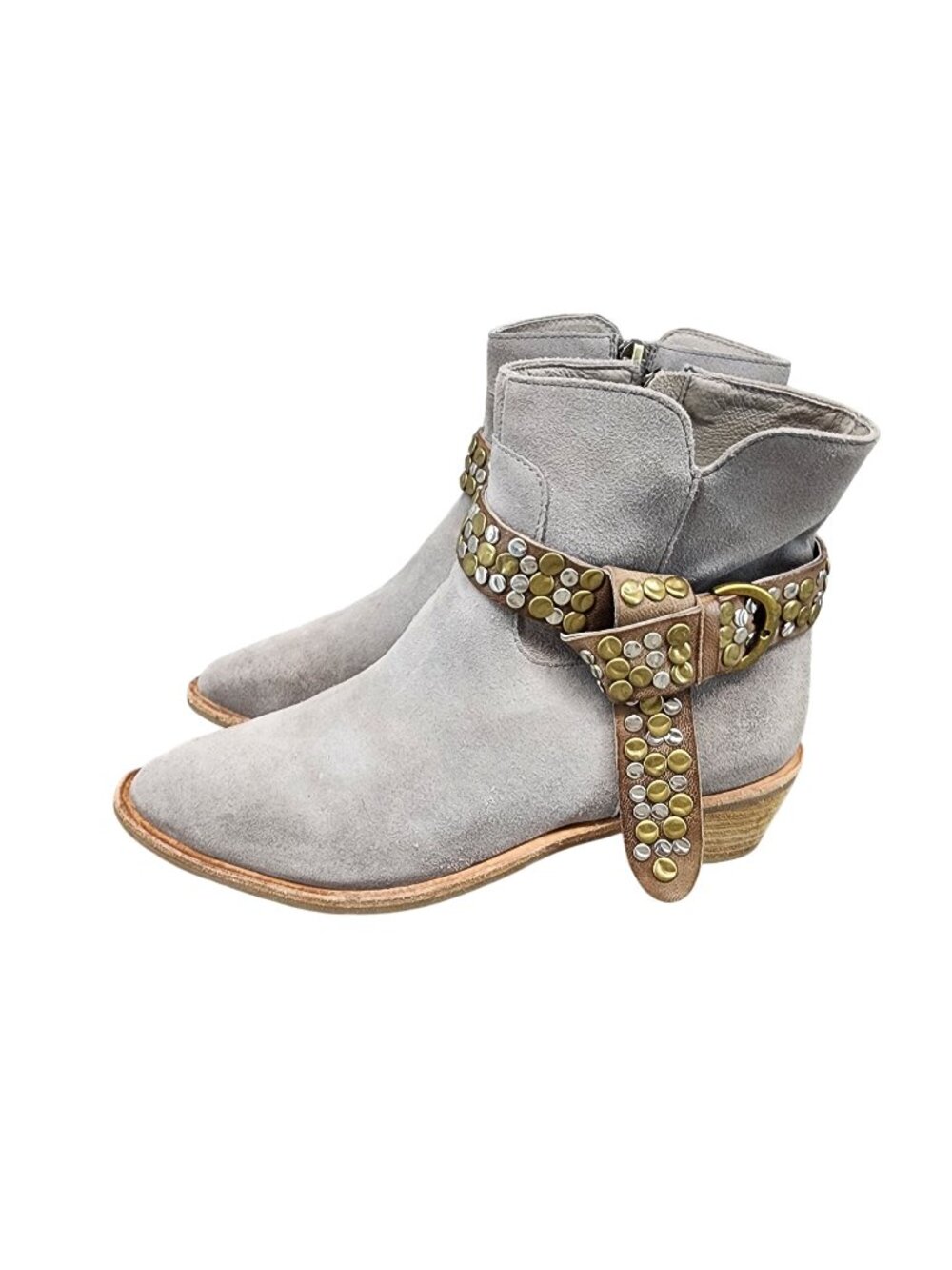 Antelope Shoes Womens Size EU 38 US 7 Gray Suede Side Zip Ankle Boots *Read*